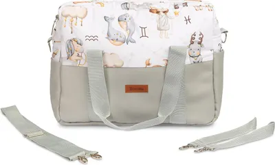 Produktbild von SENSILLO - Wickeltasche Kinderwagen Organizer - Kinderwagentasche mit Reißverschluss - Grau