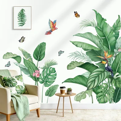 Productafbeelding van Tropische Palmblad Muurstickers voor Natuurlijke Wanddecoratie