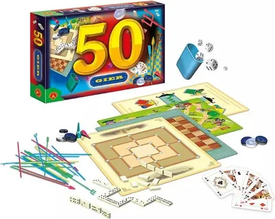 Produktbild von Set mit Brettspielen, Geschicklichkeitsspielen und Kartenspielen – 50 Spiele