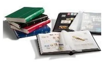 Produktbild von Briefmarken Einsteckbuch BASIC, Einband unwattiert in Rot, DIN A4