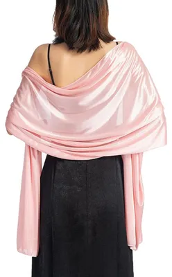 Produktbild von Elegantes, satinartiges Schal für Damen in Hellrosa