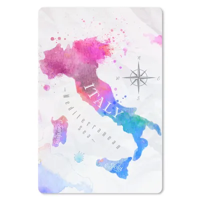 Produktbild von MuchoWow® Mauspad Mousepad Karte - Aquarell - Italien 40x60 cm - Mousepads - Maus Mat - Pad - Mausunterlage - Schreibtisch Accesoire