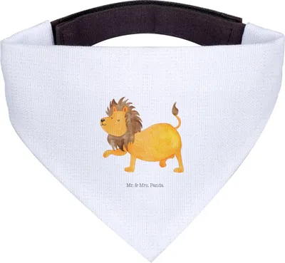 Produktbild von Mr. & Mrs. Panda Tuch Sternzeichen Löwe - Weiß - Geschenk, Geburtstag August, Juli, Hunde Halstuch, Hundehalstuch, Für, König Der Tiere, Hund