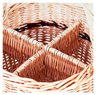 Produktbild von Weiden Flaschenkorb handgeflochten für 4 Flaschen, 29x30 cm, Höhe 22/36 cm