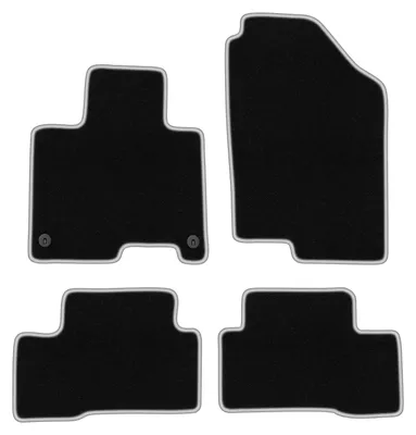 Produktbild von Fußmatten Velours Schwarz/Silber für Kia Sportage V Hybrid 2021- Set 4-tlg