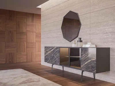 Produktbild von Sideboard mit Spiegel Luxus Einrichtung Esszimmer Komplett Set Modern Möbel