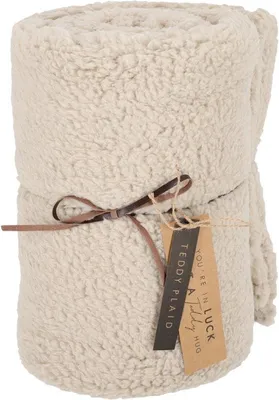 Immagine prodotto di Uniqoos® JENS Living: coperta plaid in pile di poliestere, 160 x 120 cm, color tortora – morbida e decorativa, ideale per divano e letto