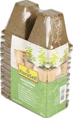 Produktbild von Anzuchttöpfe FloraSelf eckig 6 cm 24 Stk