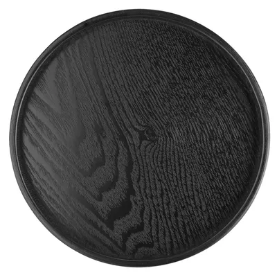 Image de Plateau rond en bois massif pour thé, café, collations, repas, plateau de service, assiettes, plateaux de restaurant, 24 cm