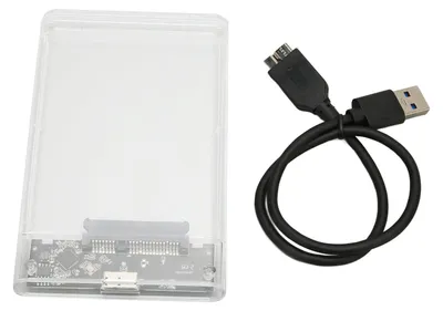 Imagen del producto de Carcasa transparente de 2,5 pulgadas para discos duros, portátil, con conexión SATA a USB 3.0, velocidad de 5 Gbit/s, carcasa móvil para HDD/SSD (U25TY3.0). (No incluye disco duro)