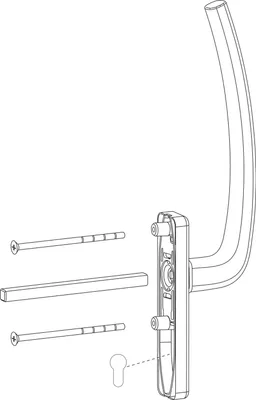 Produktbild von HAUTAU ATRIUM HS Griff PZ außen mit Vierkant, TS 68-92 mm, Alu silber eloxiert