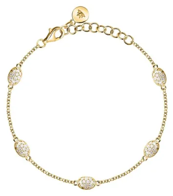 Produktbild von Vergoldetes Armband mit klarem kubischem Zirkonia Pave`  SAZB08