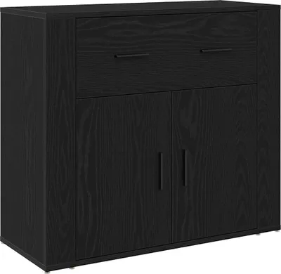 Immagine prodotto di vidaXL Credenza look rovere nero 80 x 33 x 70 cm Materiale a base di legno