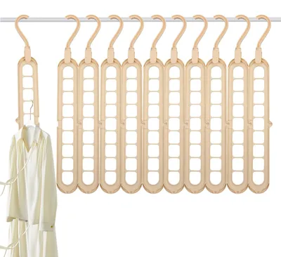 9-in-1 Kleiderbügel 10er Set, 360° drehbar, beige