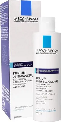 Produktbild von La Roche-Posay Kerium Anti-Dandruff Gel Shampoo For Oily Scalp, Unisex, Professionell, Shampoo, öliges Haar, Alle Farben, 200 ml
