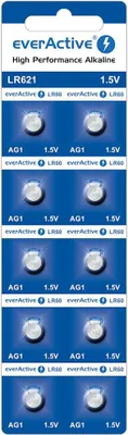 Immagine prodotto di Batteria alcalina mini everActive AG1 G1 LR621 LR60 - blister da 10 pezzi