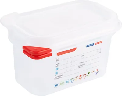 Produktbild von GN Behälter, Gastronormbehälter, Polyethylen, GN 1/9, Tiefen wählbar : GN 1/9 100 mm Variante: GN 1/9 100 mm