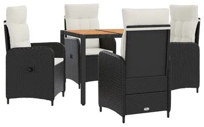 Produktbild von vidaXL Outdoortisch-Set 5 stk. Schwarz und Cremeweiß