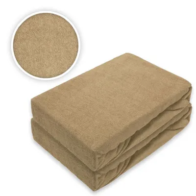 Produktbild von Doppelpack Marke Frottee Spannbettlaken Sand 200 x 220 cm