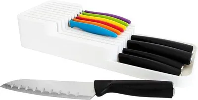 Produktbild von Keuken-opbergsysteem, 18 messen, weiß, 39 x 14 cm, frei stehend oder in die Küchenlade einsetzbar