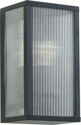 Produktbild von Lindby Außenwandlampe Peldar, anthrazit/geriffelt, 26 cm