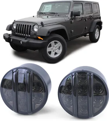 Produktbild von LED Klarglas Front Blinker Standlicht schwarz smoke für Jeep Wrangler JK ab 07