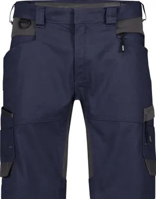Immagine prodotto di Pantaloncini da lavoro elasticizzati DASSY® AXIS NEXT – Materiale riciclato – Protezione antigraffio blu notte/grigio antracite 54