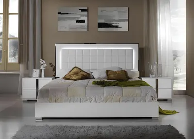 Produktbild von Bett Modern Betten Polsterbett Doppelbett Bettrahmen Weiß Design Schlafzimmer