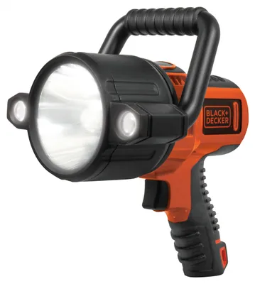 Produktbild von Black & Decker Wiederaufladbare LED-Taschenlampe 10 W, 750 Lumen, Wasserdicht IP64, Ergonomischer Pistolengriff, USB-Aufladung, Stoßfest