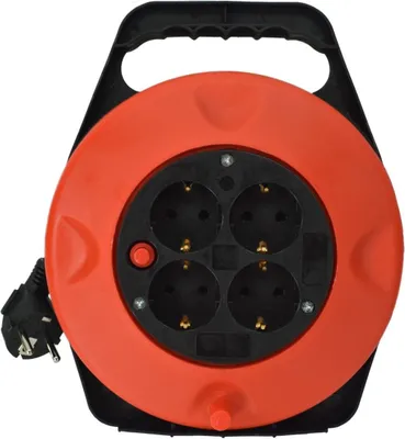 Produktbild von Bellson 005367 Kabeltrommel mit 4 Steckdosen Verlängerungskabel 10M rot