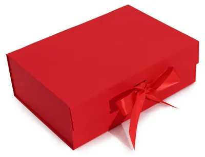 Produktbild von Faltbare Geschenkbox mit Schleife, 28,2 x 20,2 x 9,2 cm - Rot