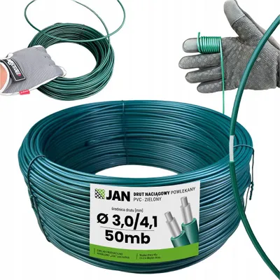Image de Fil de tension - Fil revêtu - Epaisseur 4,1 Mm - Longueur 50 M - Vert - Convient pour filet