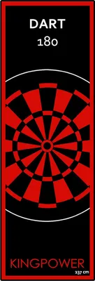 Produktbild von Kingpower Dartteppich mit Abwurflinie, Dart Zubehör mit Motiv, Dartmatte mit Oche, pflegeleichter Teppich rutschfest , Auswahl:Design 19 - 237 x 80 cm