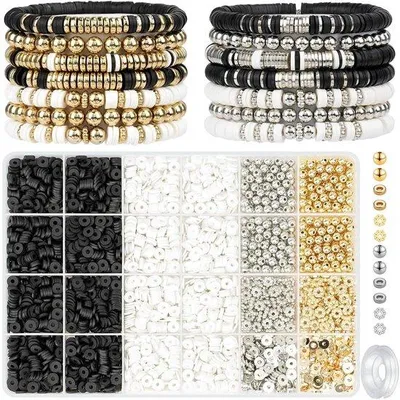 Produktbild von Polymerkralen-set für Armbänder, 3000 Stück, für individuelle Schmuckanfertigung
