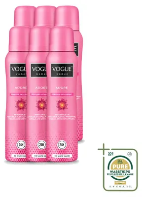 Immagine prodotto di 6 x Deodorante spray Vogue Adore per donna - 150 ml - Confezione da 6 pezzi