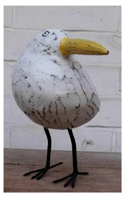 Produktbild von Freche, witzige Möwe Statue maritimes Deko-Objekt Holz Handarbeit