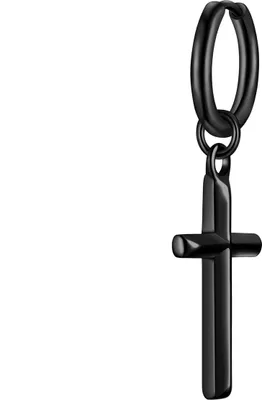 Produktbild von True Rebels Creolen Kreuz Edelstahl 50060122