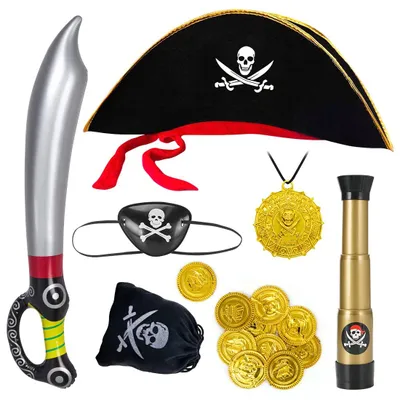 Zdjęcie produktu dla Akcesoria do kostiumu pirata dla dzieci - zestaw 7 elementów