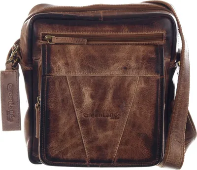 Produktbild von GreenLand Nature Leder Umhängetasche MASCU & LINE Crossbody Bag Brown braun