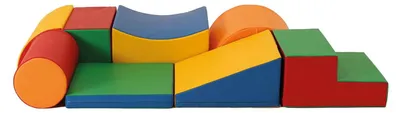Image de IGLU Soft Play Blocs de construction souples Blocs de construction géants en mousse avec antidérapant 8 PIÈCES. Multicolore