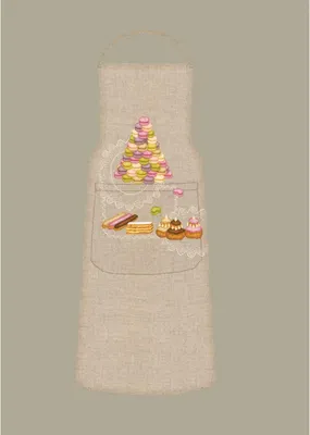 Produktbild von Le Bonheur des Dames Kreuzstich Stickpackung  "Schürze Gourmet (KUCHEN)", Zählmuster, 79x90cm