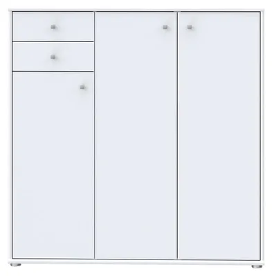 Produktbild von Tempra 2 Kommode mit 3 Türen und 2 Schubladen, Holzwerkstoff, weiß, Bx H x T: 108,8 x 111,1 x 34,8 cm