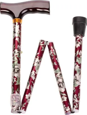 Produktbild von Behrend Faltstock, Fritzgriff, Alu, verstellbar, Blume rot