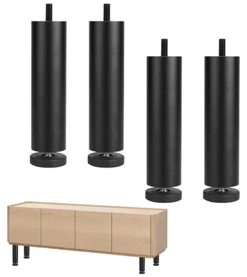 Obrázok produktu pre Sada 4 nastaviteľných nožičiek na nábytok, výška 12 cm, hliník