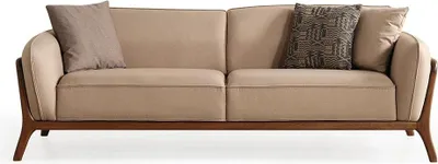 Produktbild von Moderne Beige Textilcouch Designer Möbel Wohnzimmer Edle Polstersofas