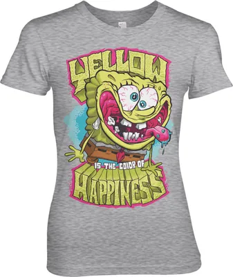 Produktbild von Yellow Is The Color Of Happiness Girly Tee - X-Large - HeatherGrey