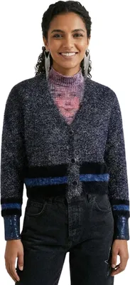 Produktbild von Desigual Damen Pullover Tops Strickjacke mit Glitzerfäden L