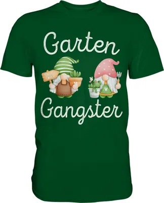 Produktbild von Kaktus Gartenzwerge Garten Gangster Gärtner T-Shirt - Premium Shirt – Bottle Green / 3XL