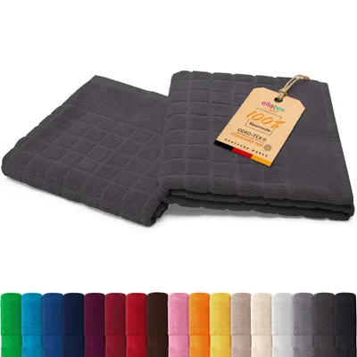 Zdjęcie produktu dla EllaTex PARIS – zestaw 2 dywaników pod prysznic 50 x 70 cm – 100% bawełna, 700 g/m², w kolorze: grafitowym