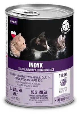 Zdjęcie produktu dla PetRepublic Karma mokra dla kota junior z indykiem 400g bezzbożowa